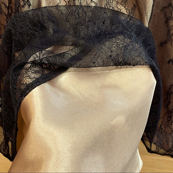 Jones New York Gold Black Floral Lace Overlay Halter Cocktail Prom Dress 12 - Picture 8 of 9